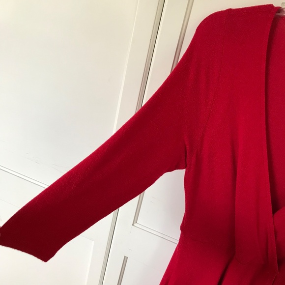TORRID Red Dress Surplice Neck Faux Wrap Knit Midi Women’s Size Large - 12 - Picture 6 of 16
